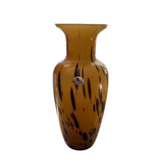 Tall Italian Art‎ Glass Vase Tortoise Shell Colorway - Picture 4 of 7